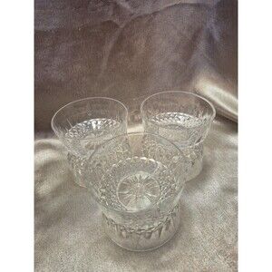 Set of 6 Vintage ARCOROC FRANCE Starburst Diamond Pattern Clear Glass 4" Bowls